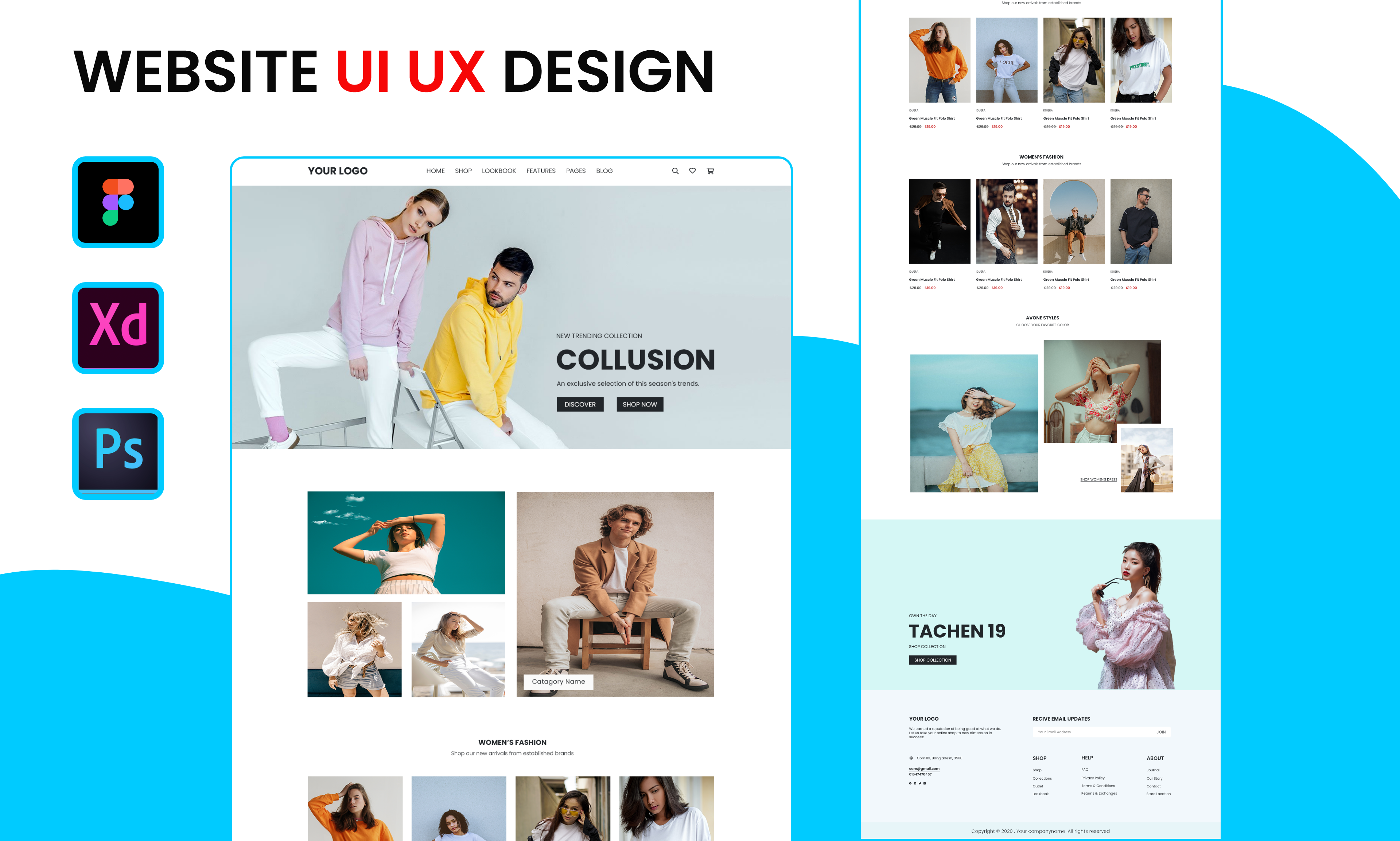 58732I will design a modern Photoshop landing page for your website