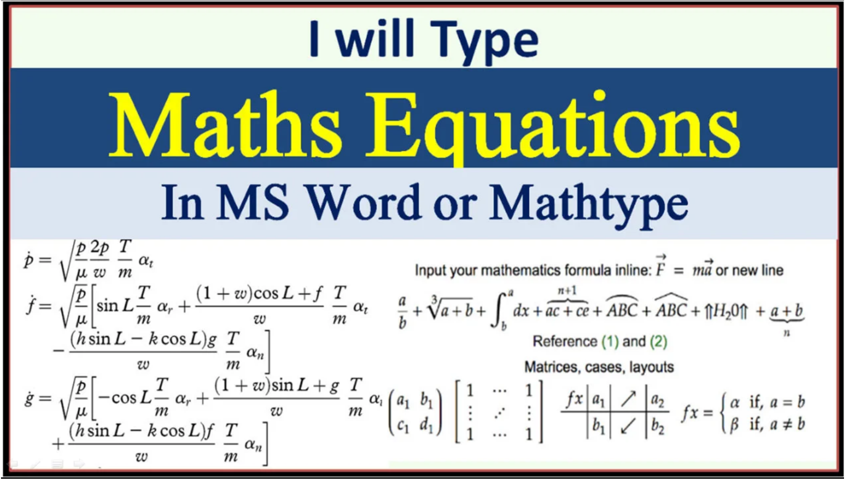 80459I will type math equations using equation editor or ms word