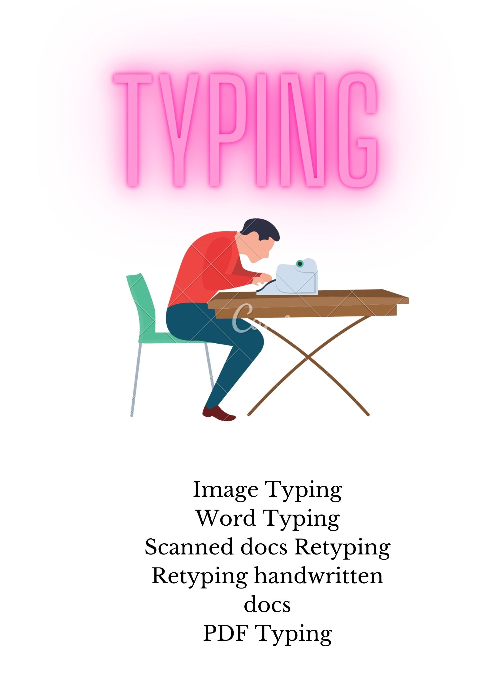 103895I’ll do professional typing of scanned documents, image typing handwritten docs